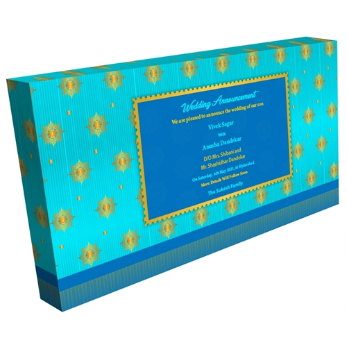 Wedding Announcement Gift Box Luxury Gold 6 Large Compartments